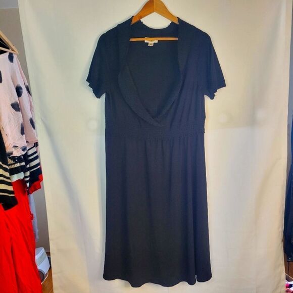 Talbot's Ruched Black Women's Dress - Picture 1 of 12